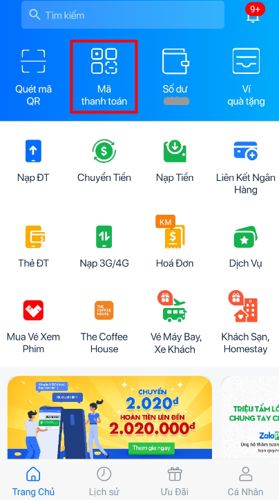 Hướng dẫn nạp tiền vào tài khoản Zalo Pay (Hình 4) Hướng dẫn nạp tiền vào tài khoản Zalo Pay (Hình 4)