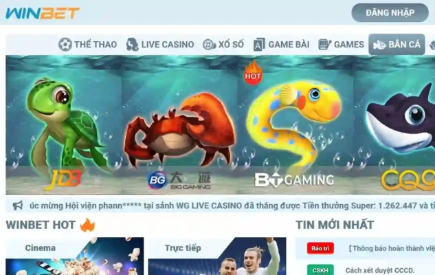Game bắn cá đổi thưởng Winbet