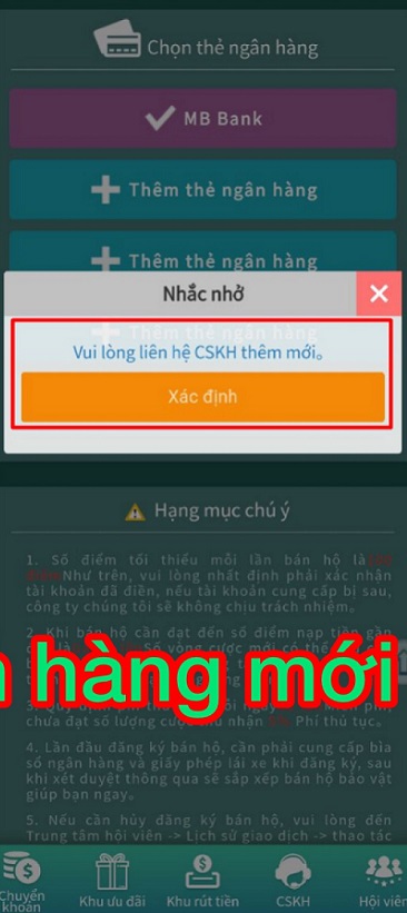 cài đặt ngân hàng winbet bước 3
