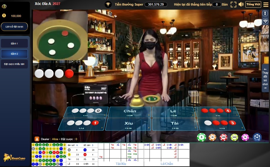 xóc đĩa Wbet casino
