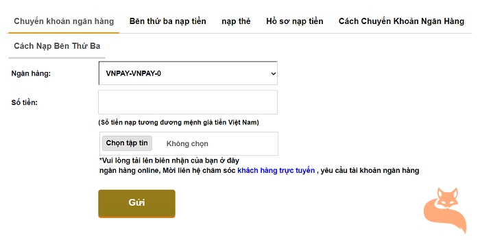 nạp tiền cho câu lạc bộ 3king