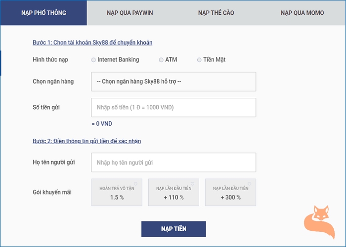 nạp tiền sky88