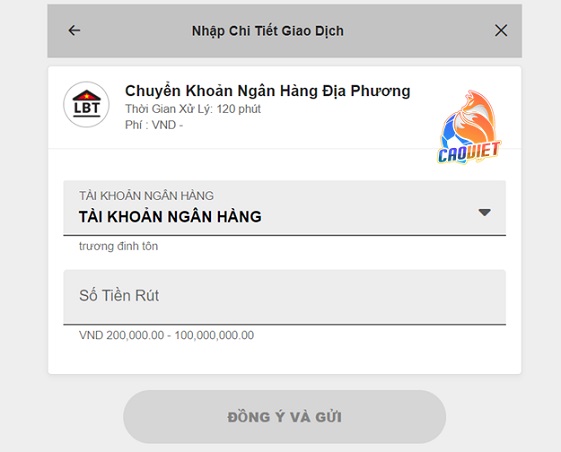Thao tác rút tiền đơn giản 188bet