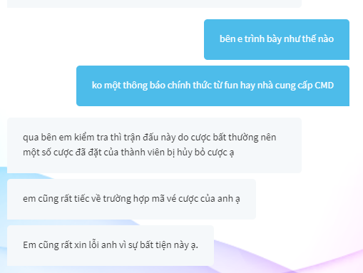 Trò chuyện hỗ trợ lừa đảo Fun88 2