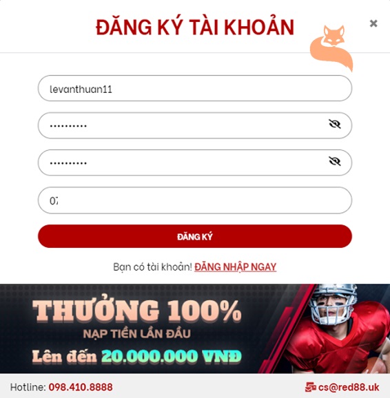 đăng ký red88