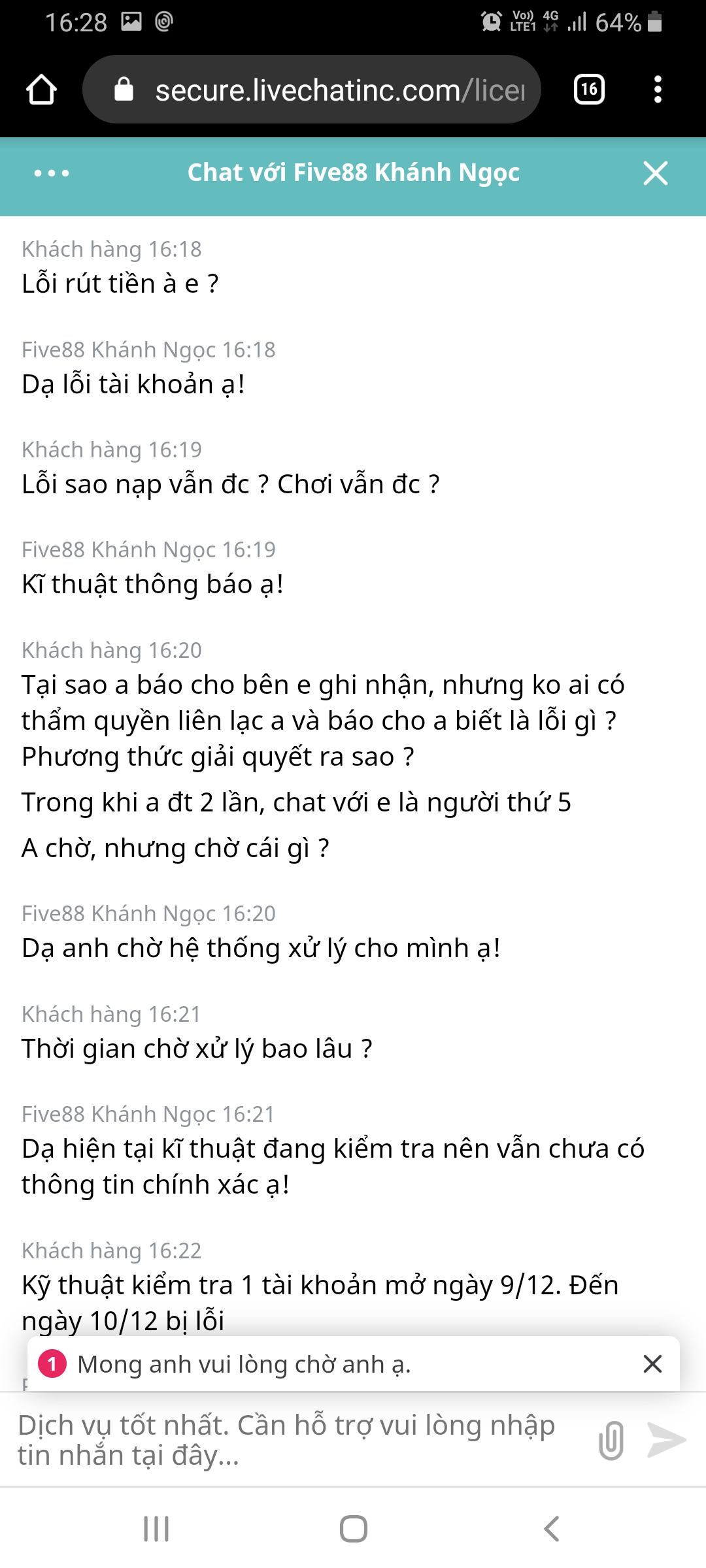 Five88 lừa đảo lừa đảo người chơi hơn 1 tỷ đồng 8 Five88 lừa đảo ăn cắp tiền của người chơi