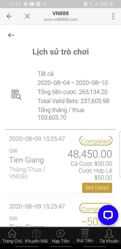 VN88 lừa đảo trắng trợn khóa tài khoản khách hàng45
