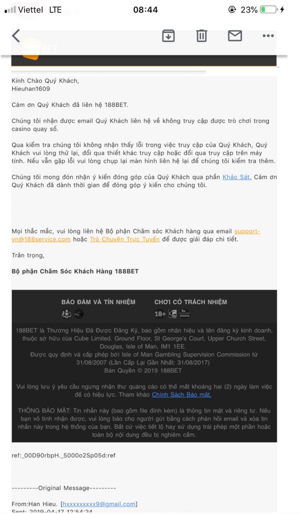 188BET lừa đảo khóa tài khoản người chơi mà không có lý do47