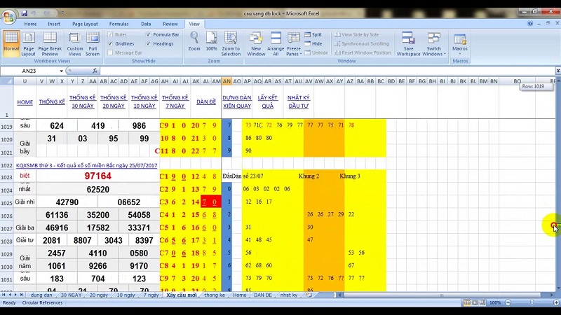 Phần mềm tính lotto bằng excel