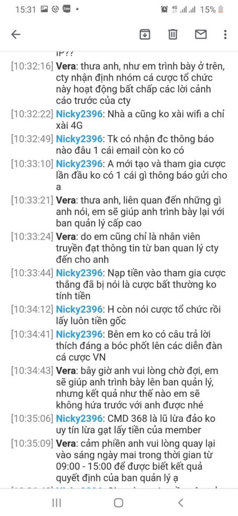 Trò chuyện với bộ phận hỗ trợ người bán lại cmd 368