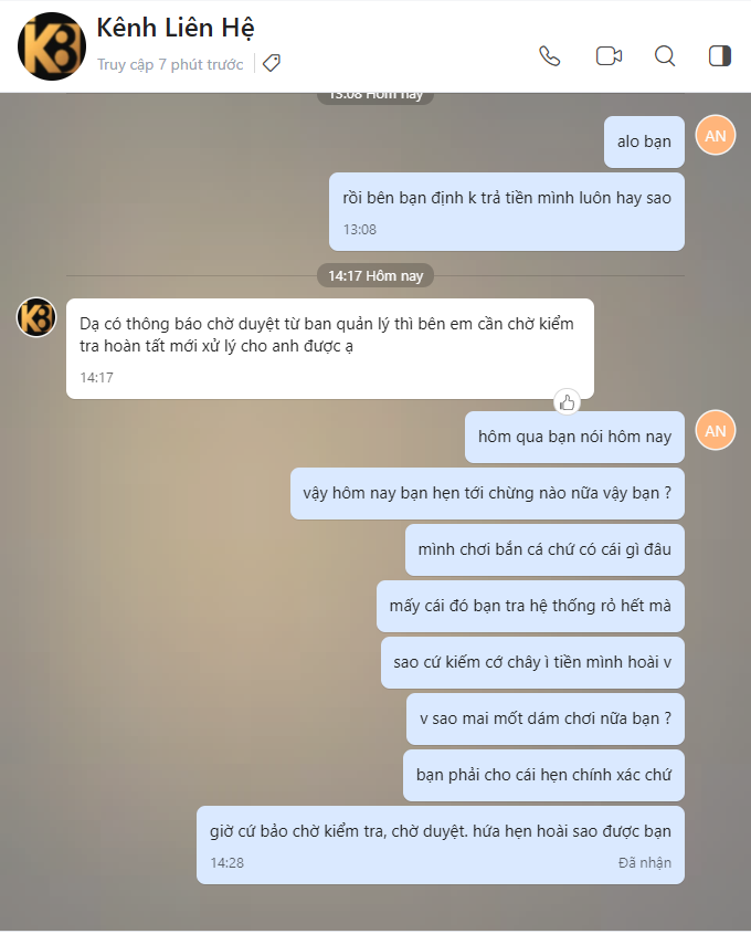 K8 lừa đảo xù tiền người chơi một bí quyết trắng trợn 21
