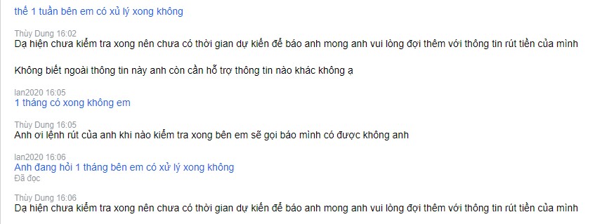 Đoạn chat của mình với bên nhà loại K8