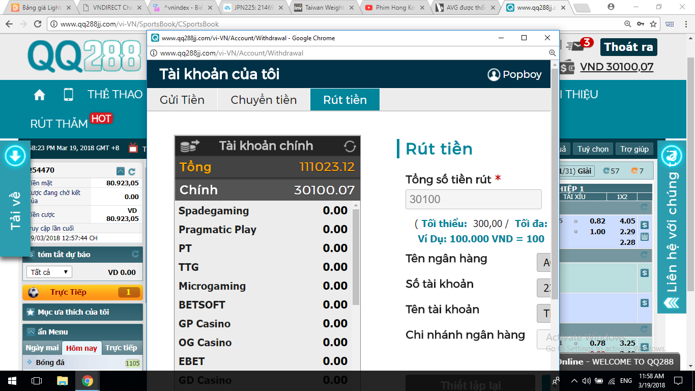 Hình ảnh QQ288 không rút được là lừa đảo