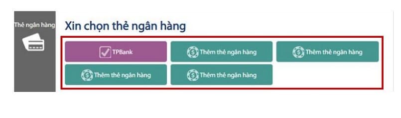 Chọn thẻ ngân hàng