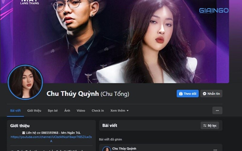 Tài khoản mạng xã hội Chu Thúy Quỳnh