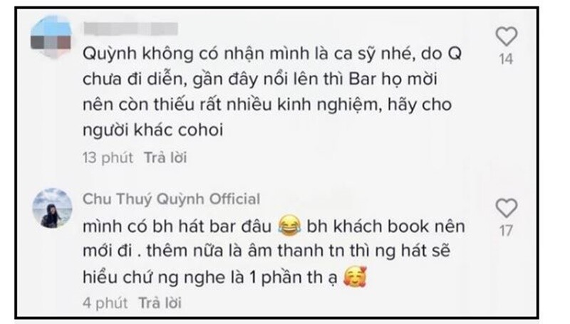 Chu Thúy Quỳnh trả lời