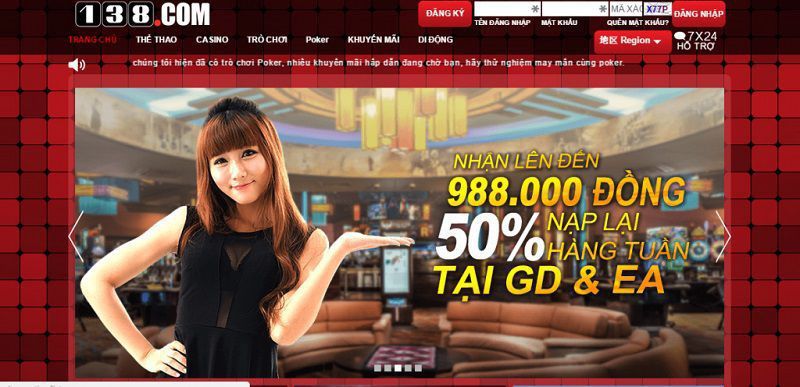 Khuyến mãi tại sòng bạc 138bet