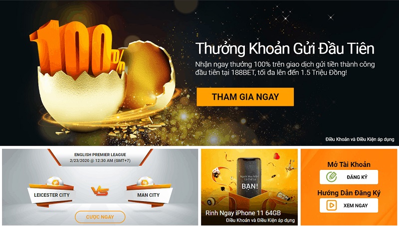 Khuyến mãi 188bet cực hấp dẫn