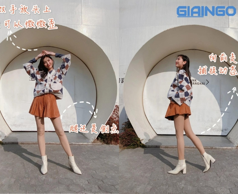 tạo dáng chụp từ dưới lên