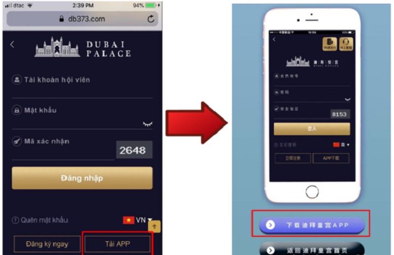 Phiên bản di động của sòng bạc Dubai