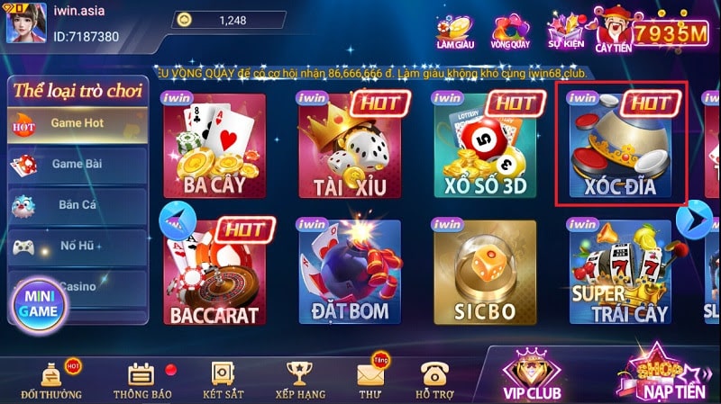 giao diện iwin