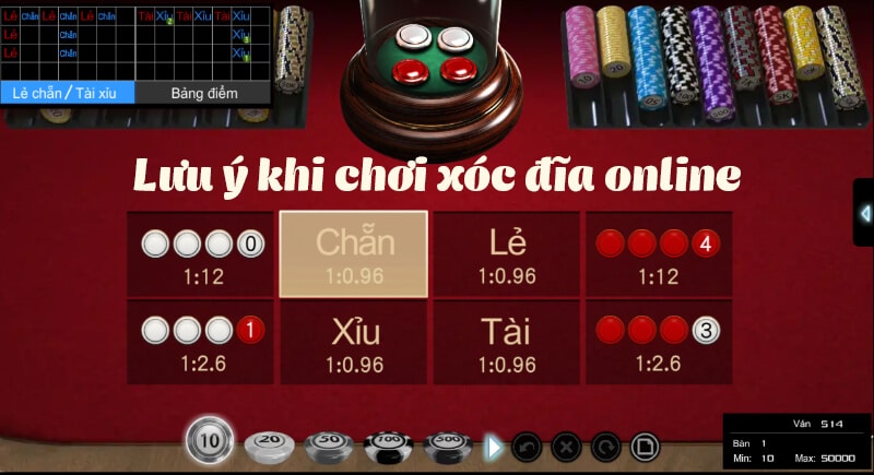 Một trong những điều bạn có thể làm khi chơi bản Xoc dia Online