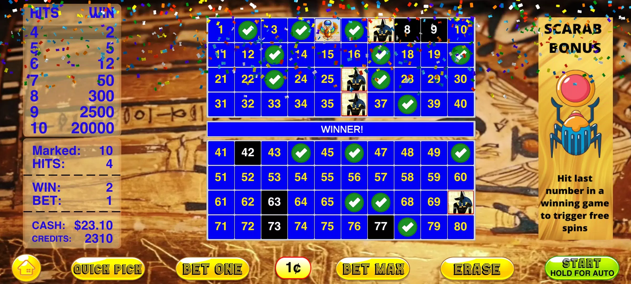 Trò chơi Winbet Keno